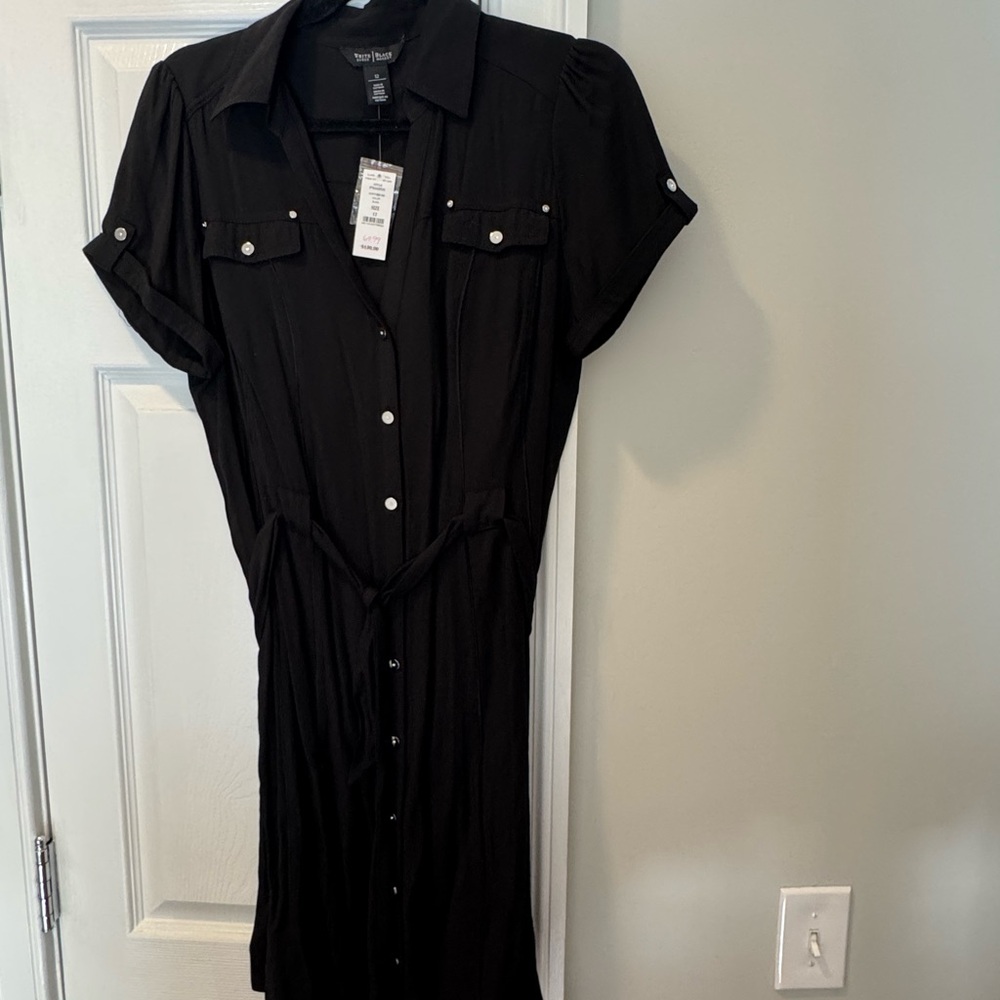 White House Black Market Black Midi Dress
